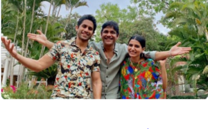 Nagarjuna with son and daughter in law